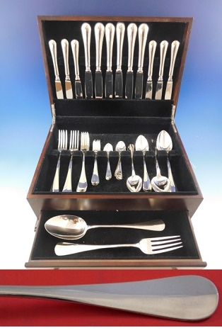 Queen Anne by Cesa 1882 Italy 800 Silver Flatware Set Service 56 pcs Dinner